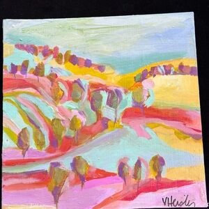 Southwest Hills “An Acrylic  Original Painting 12” On Wood By Victoria Heisler